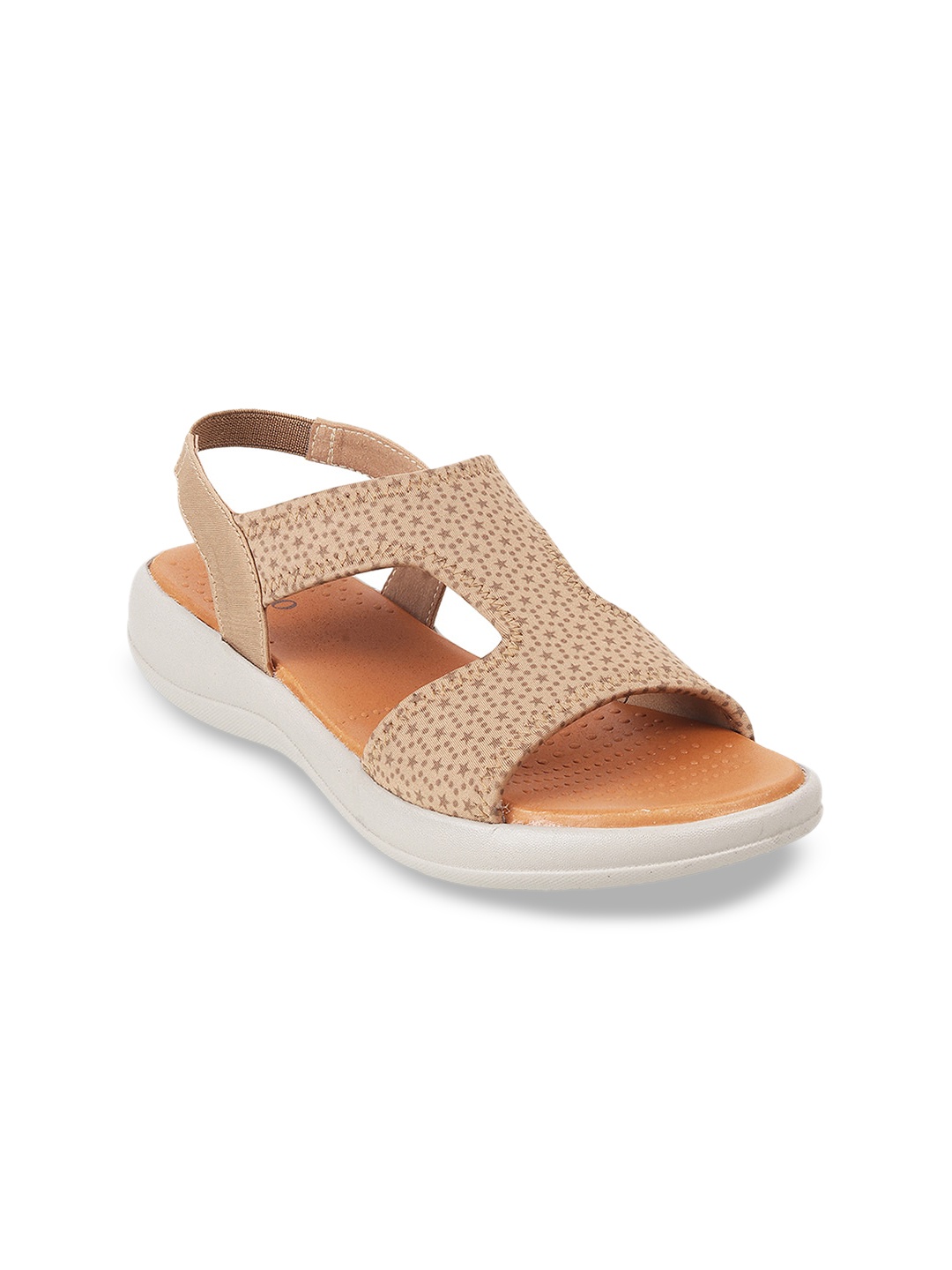 

Metro Printed Wedge Heels With Back Strap, Beige