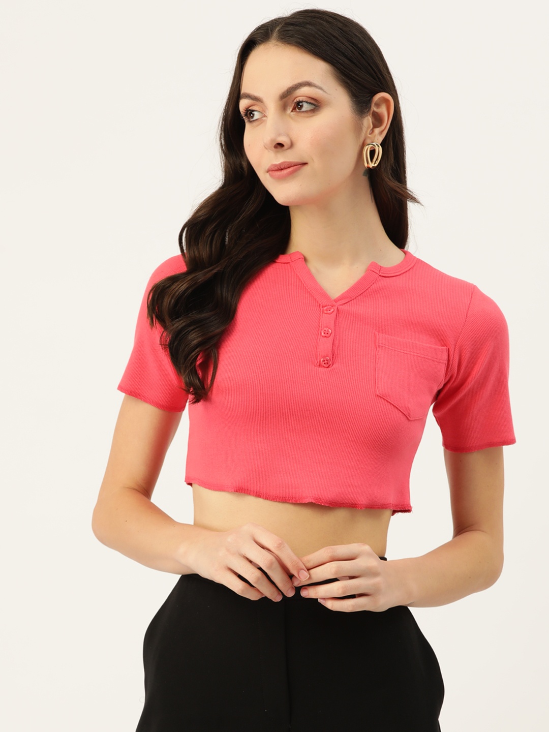 

Malachi Pure Cotton Regular Crop Top, Peach