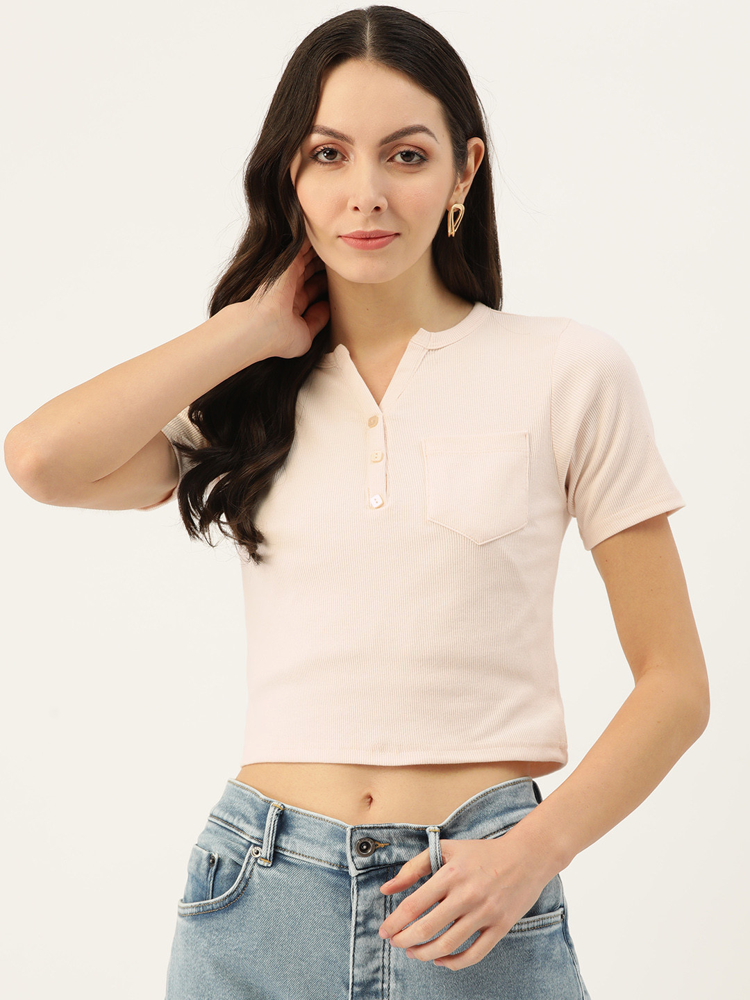 

Malachi Pure Cotton Regular Crop Top, Cream