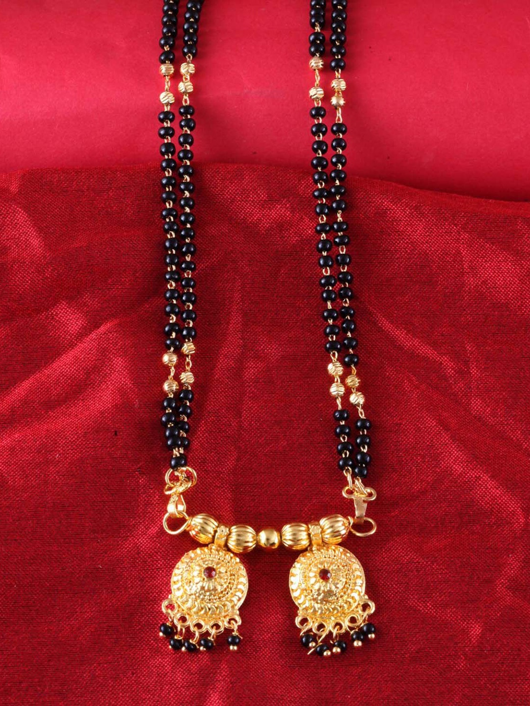 MEENAZ Gold Plated Beaded Long Mangalsutra