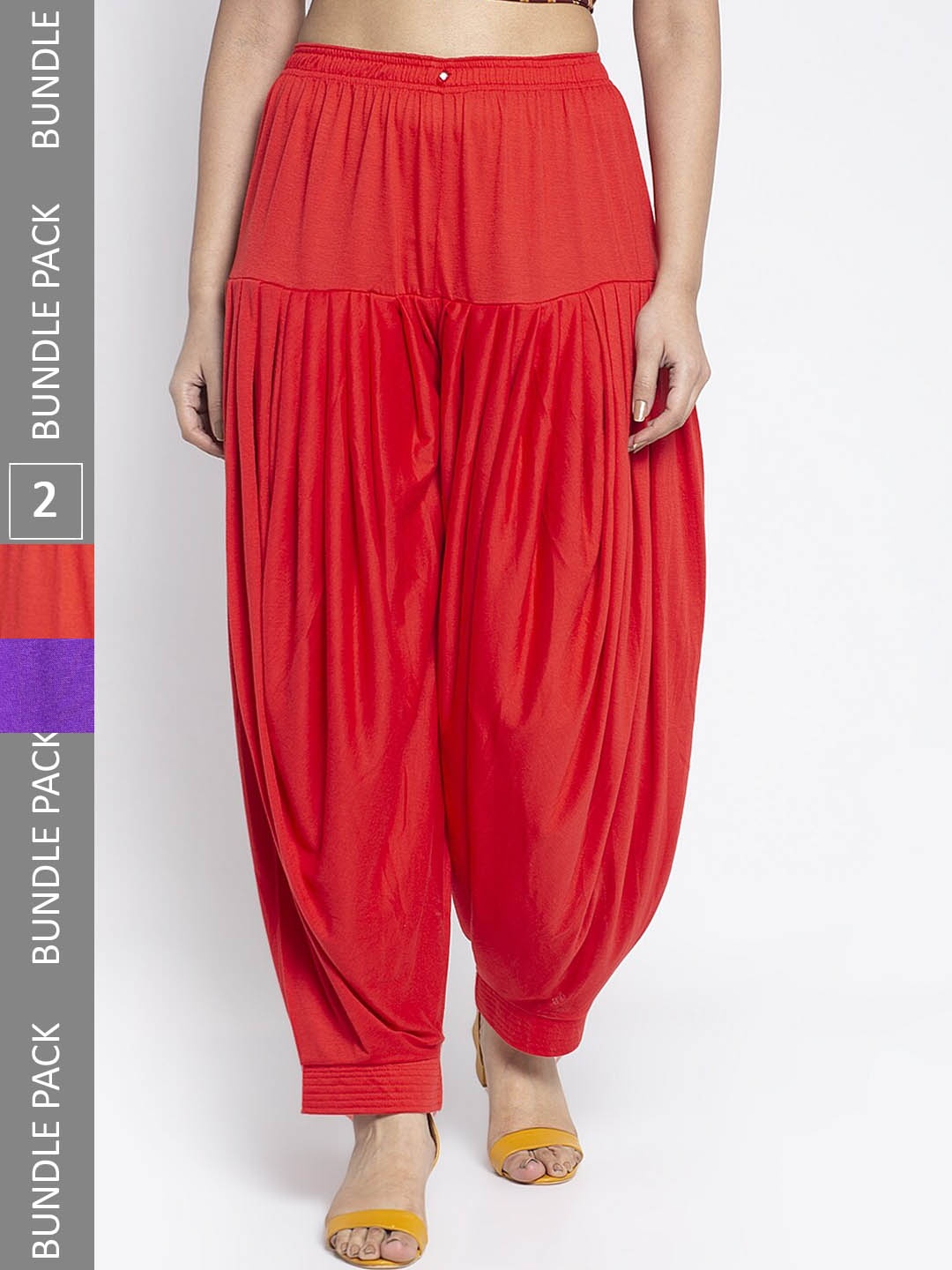 

GRACIT Women Pack of 2 Mid-Rise Patiala, Red