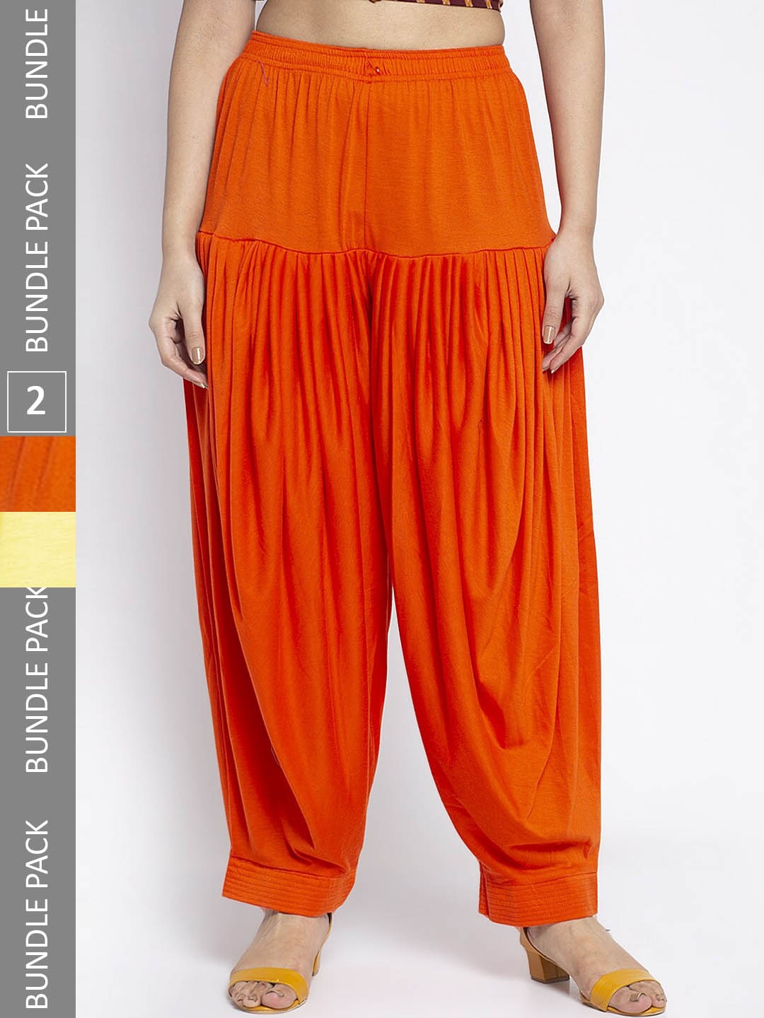 

GRACIT Women Pack Of 2 Mid-Rise Patiala, Orange
