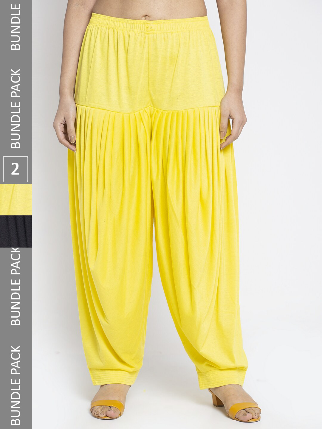 

GRACIT Women Pack Of 2 Mid-Rise Patiala, Black