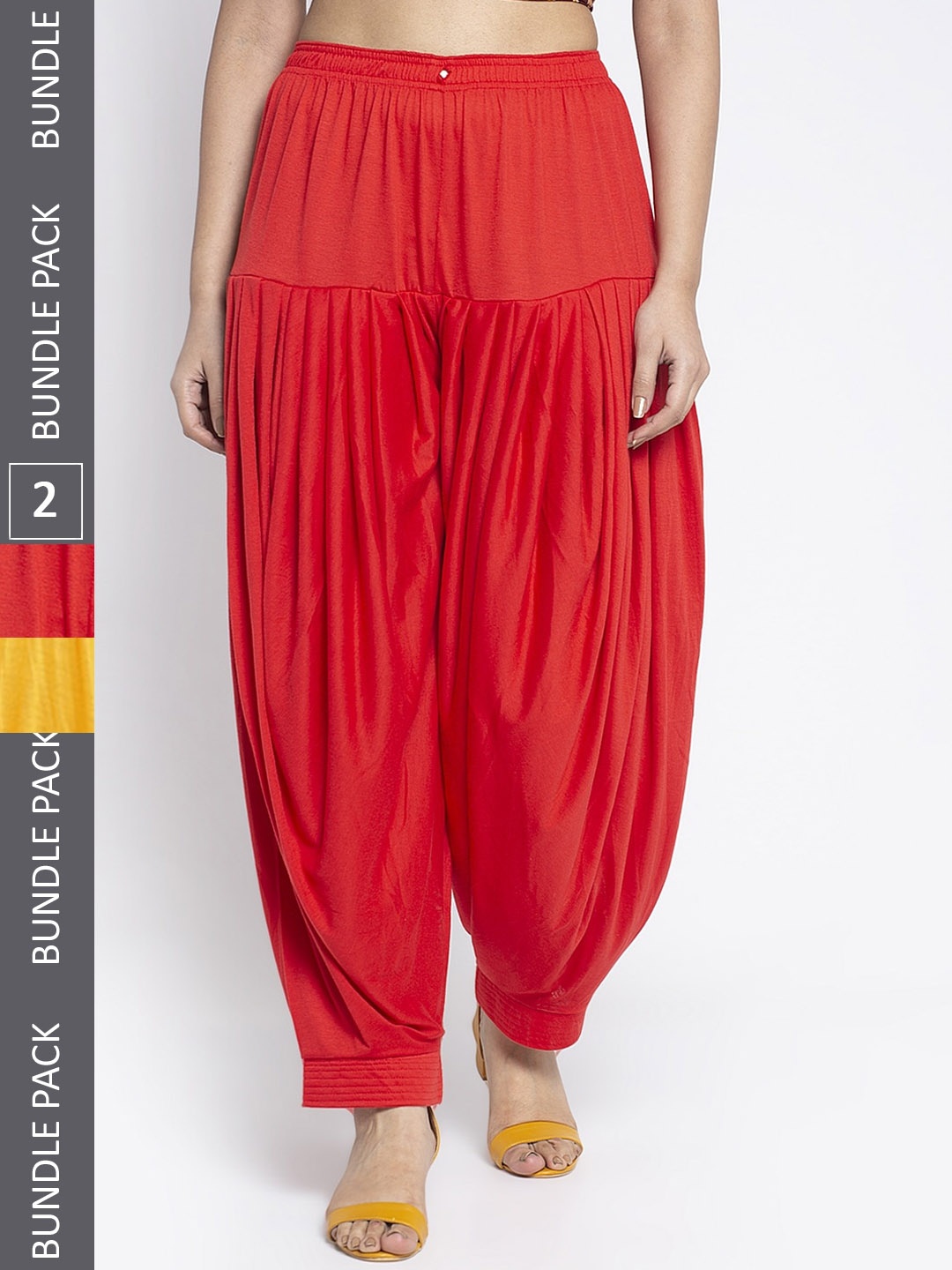 

GRACIT Women Pack of 2 Mid-Rise Patiala, Red