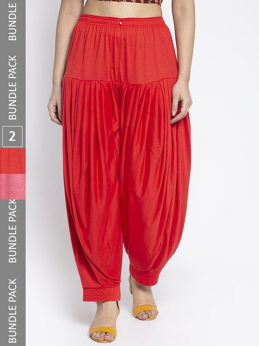 

GRACIT Women Pack Of 2 Mid-Rise Patiala, Red