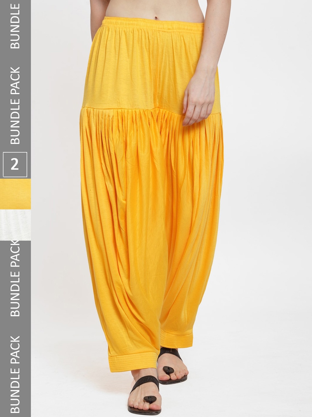 

GRACIT Pack Of 2 Loose-Fit Patiala, Yellow