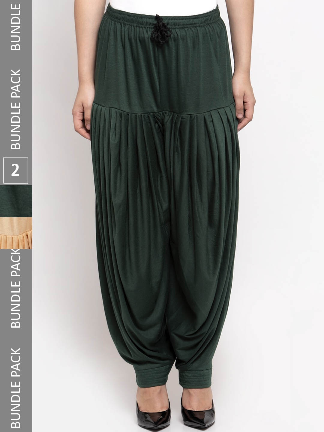 

GRACIT Women Pack Of 2 Mid-Rise Lycra Patiala, Green