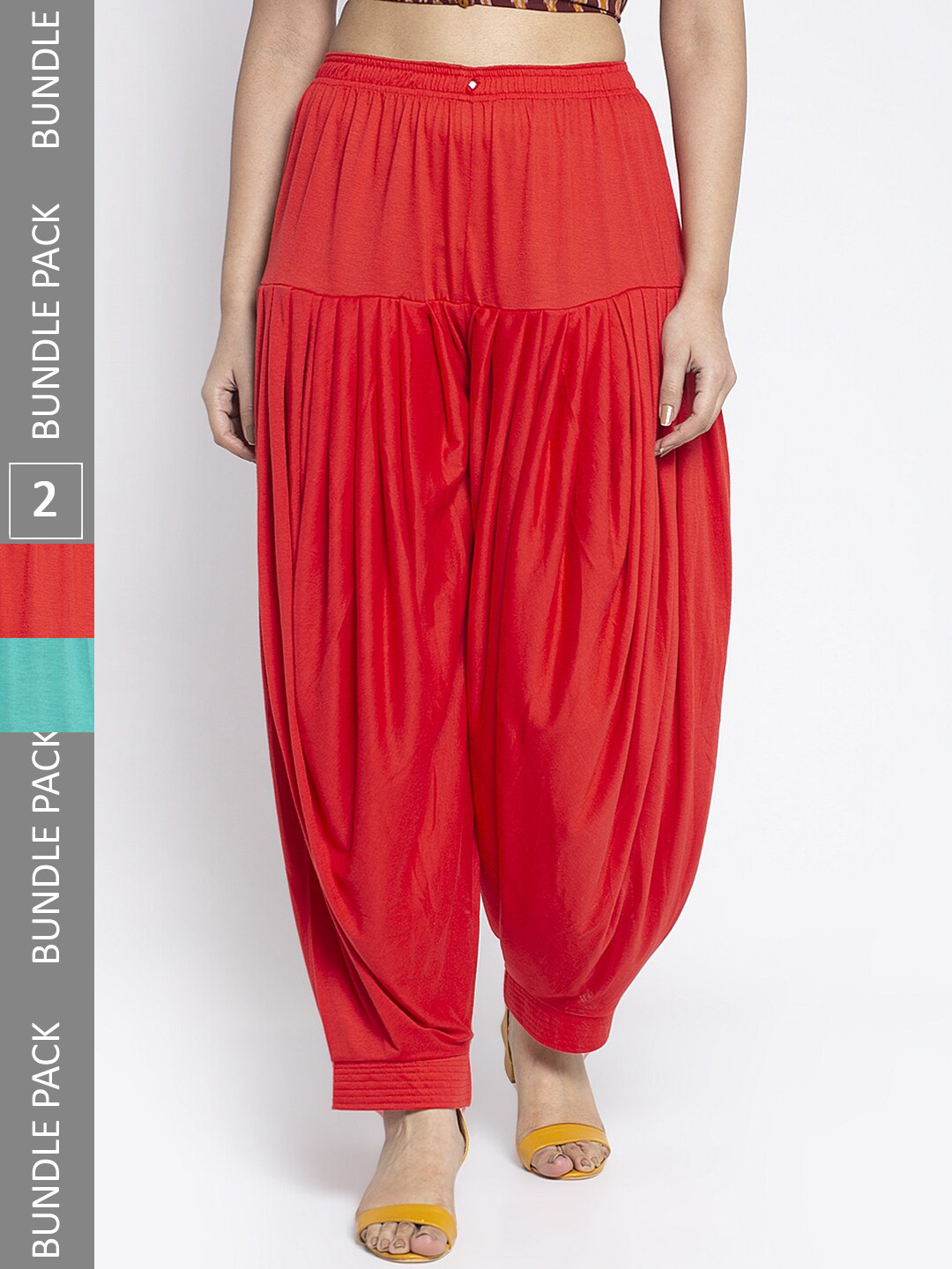 

GRACIT Women Pack Of 2 Loose-Fit Patiala Salwar, Red