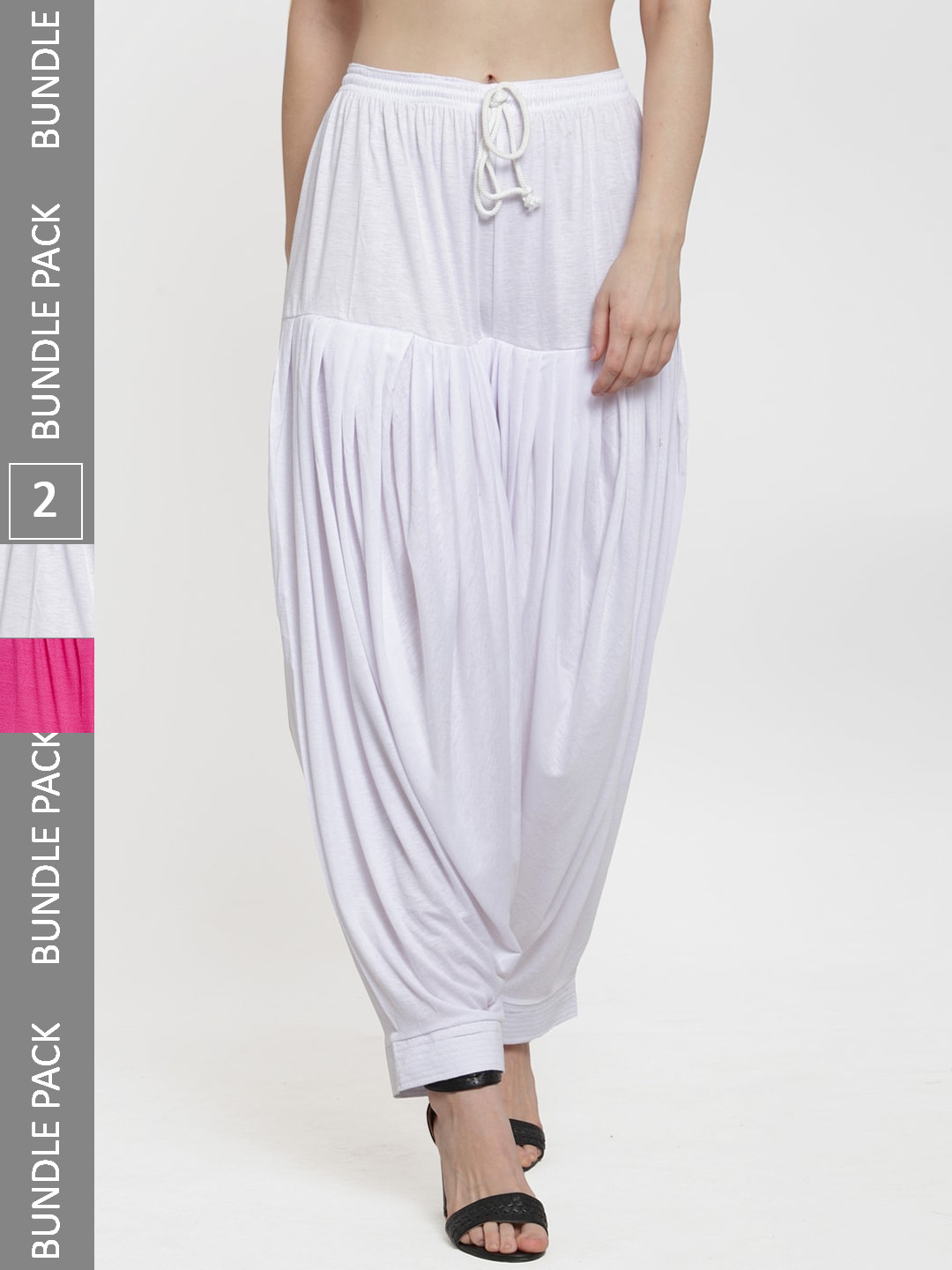 

GRACIT Women Pack of 2 Loose-Fit Patiala, White