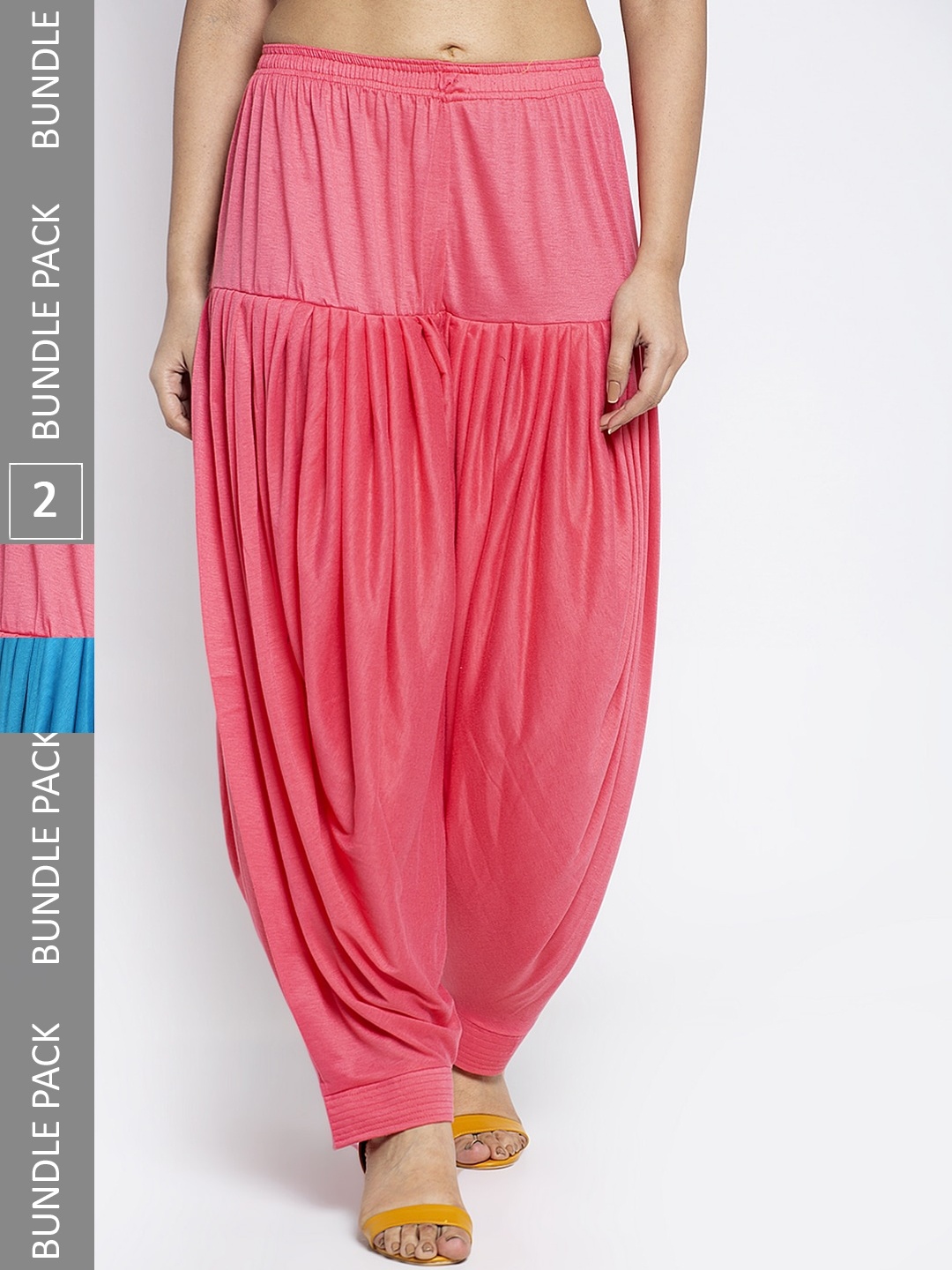 

GRACIT Pack Of 2 Loose Fit Patiala, Pink