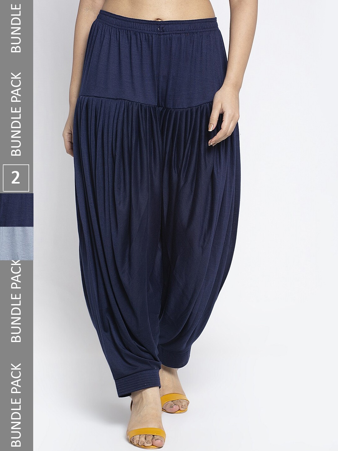 

GRACIT Pack Of 2 Loose Fit Patiala, Navy blue