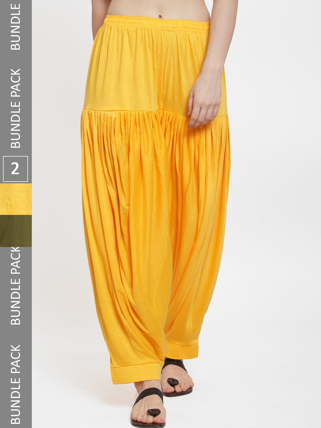 

GRACIT Pack Of 2 Loose-Fit Patiala, Yellow