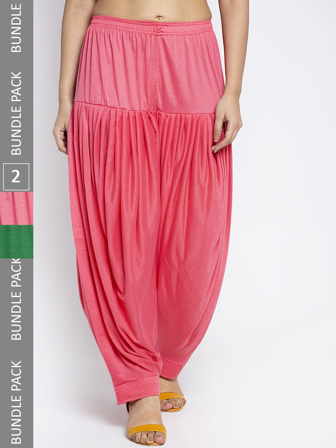 

GRACIT Pack Of 2 Loose Fit Patiala, Pink