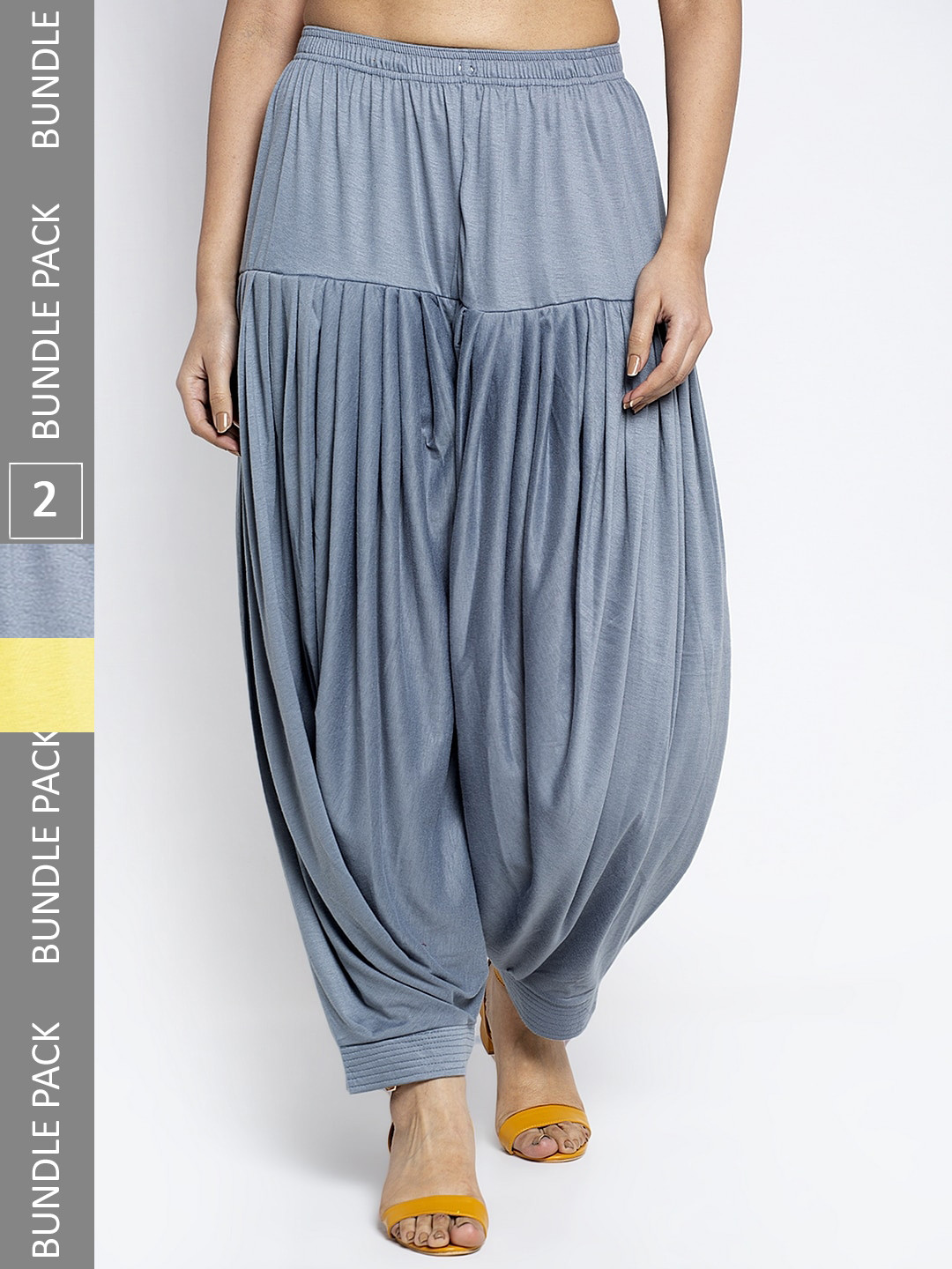 

GRACIT Pack of 2 Loose-Fit Patiala, Grey