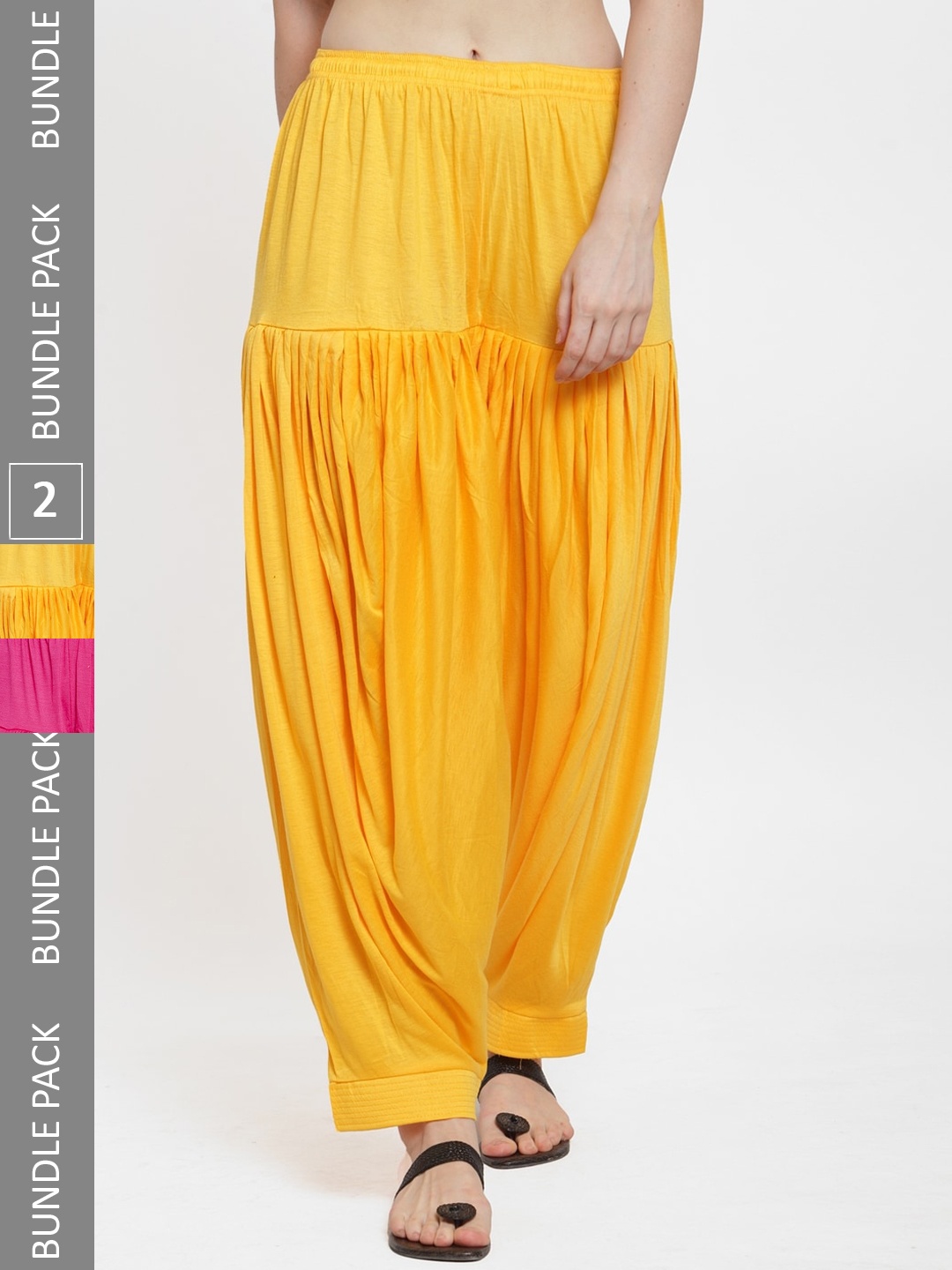 

GRACIT Women Pack of 2 Loose Fit Patiala, Yellow