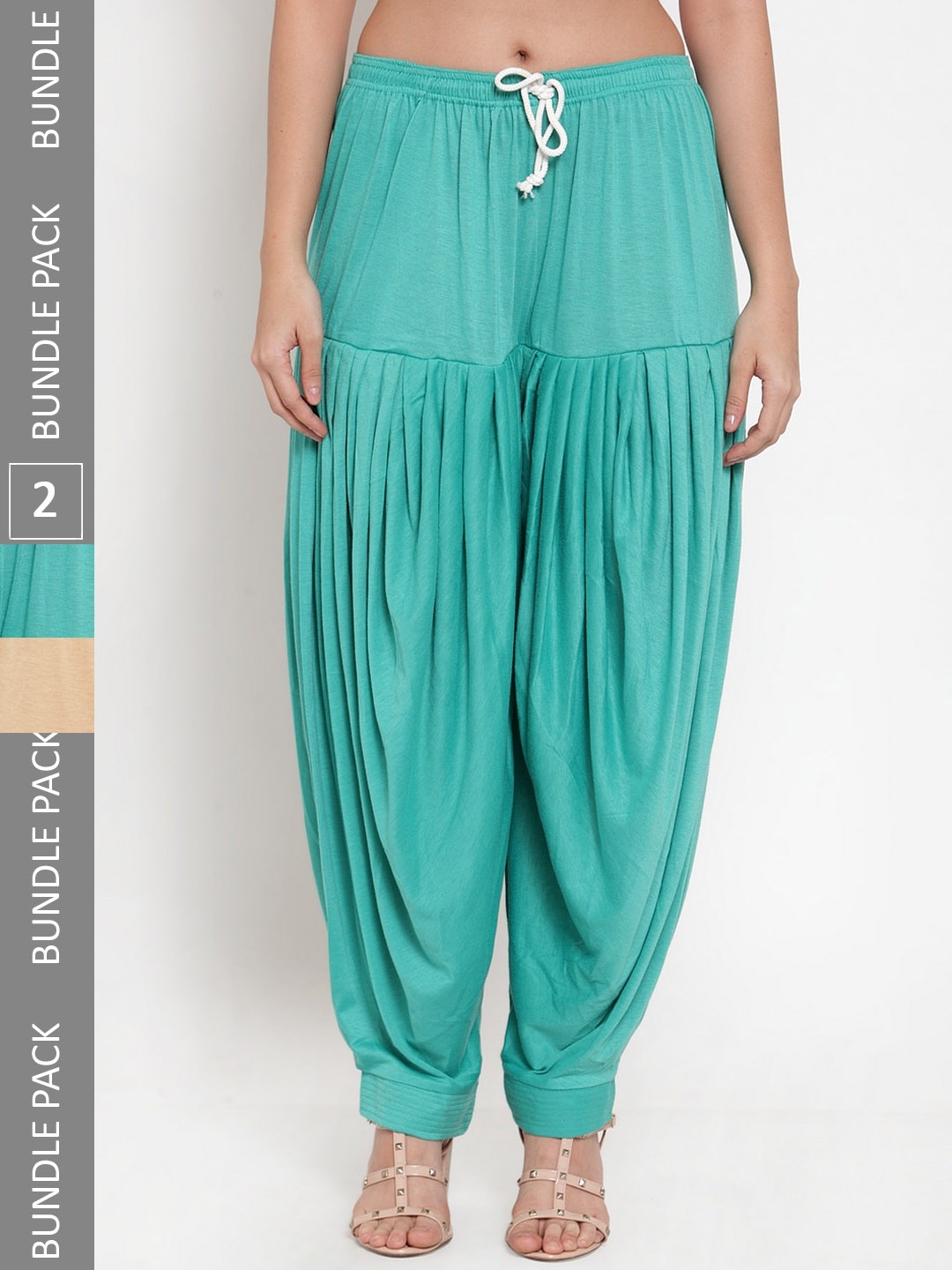 

GRACIT Pack of 2 Loose-Fit Patiala Salwar, Blue