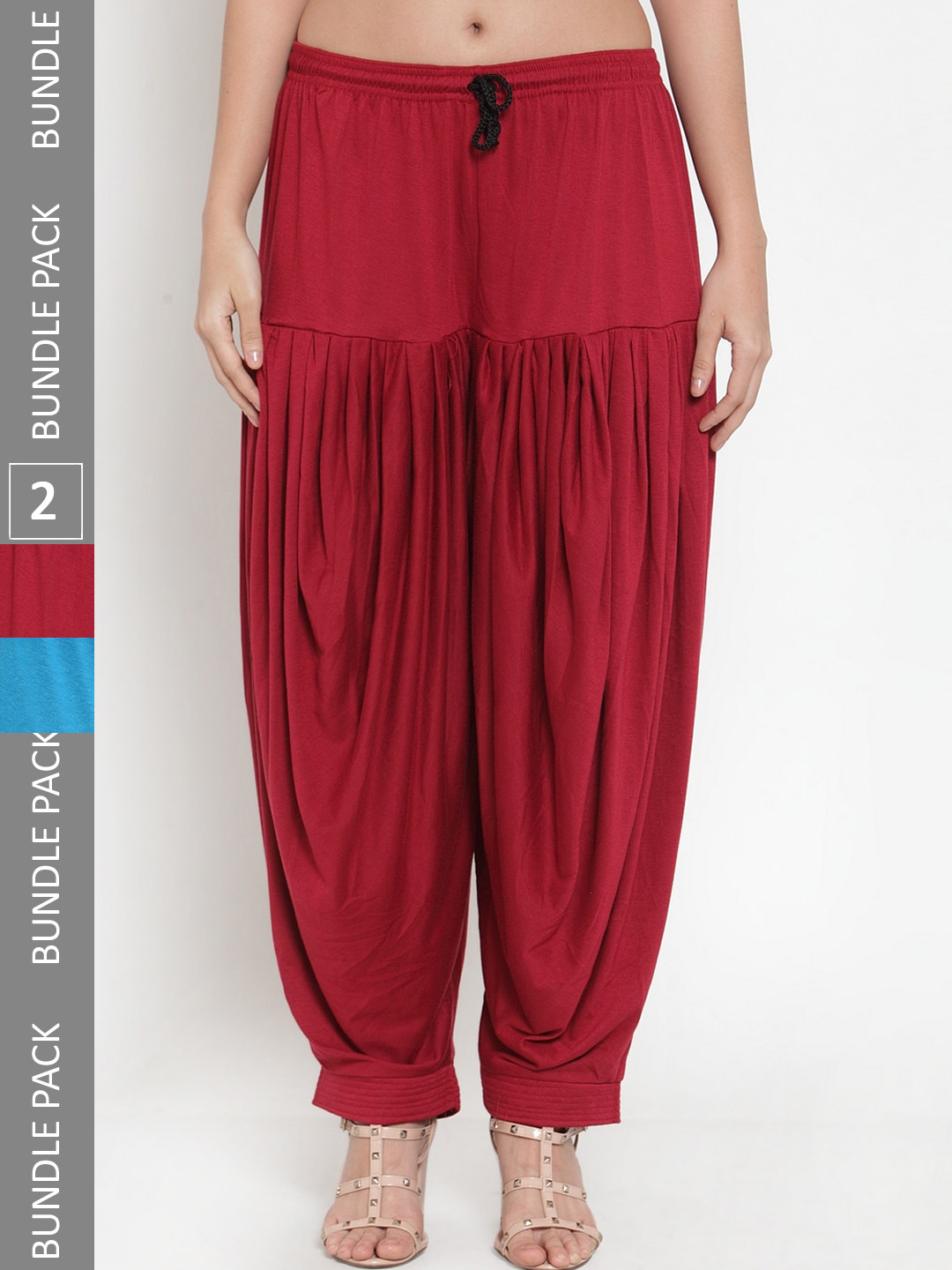 

GRACIT Women Pack of 2 Loose Fit Patiala, Maroon