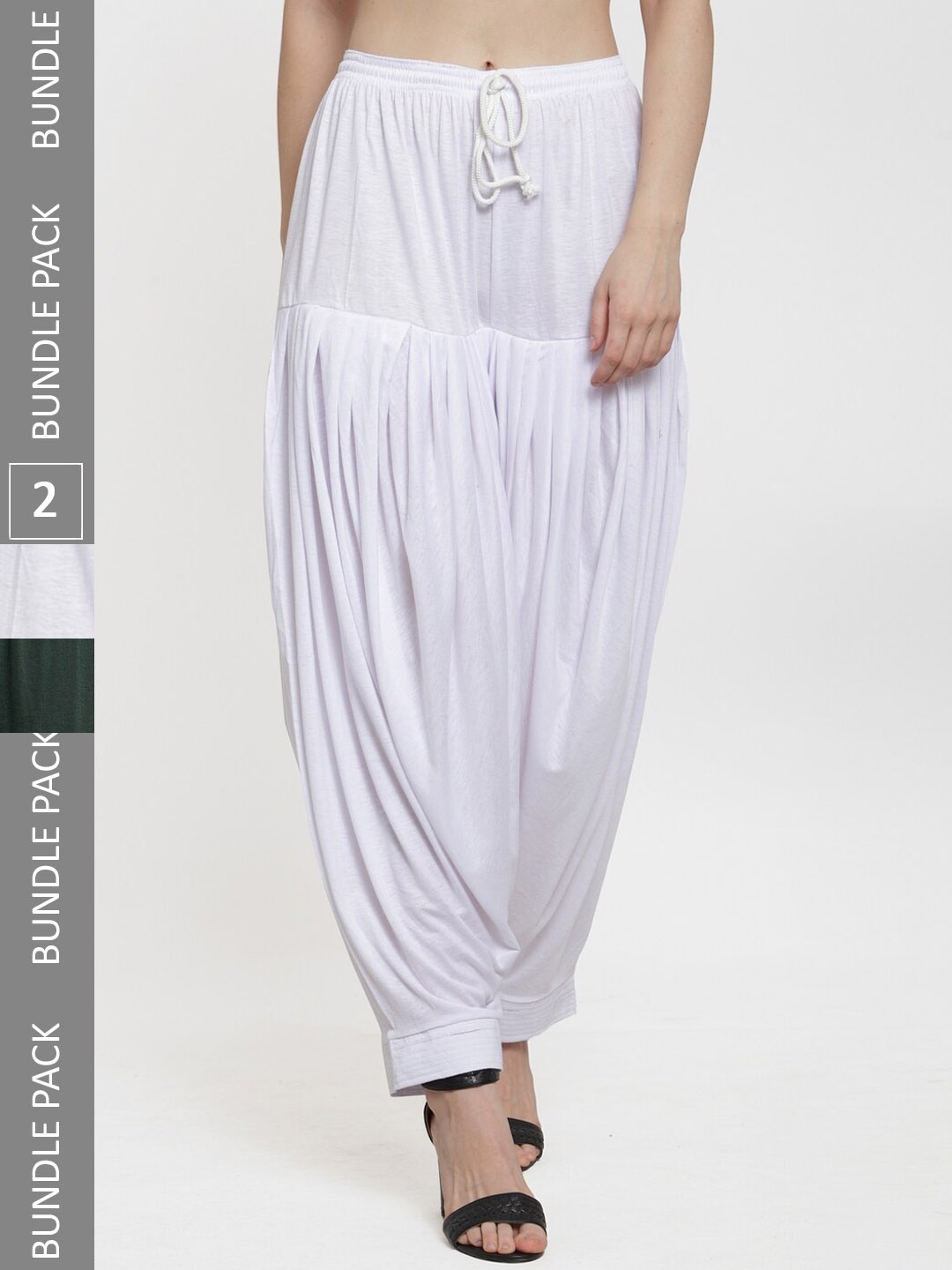 

GRACIT Women Pack of 2 Loose Fit Patiala, White