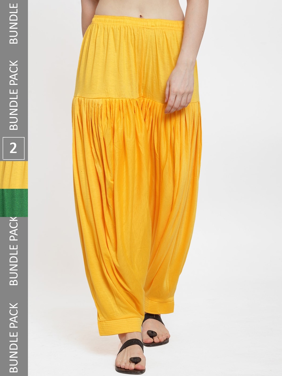 

GRACIT Women Pack of 2 Loose Fit Patiala, Yellow