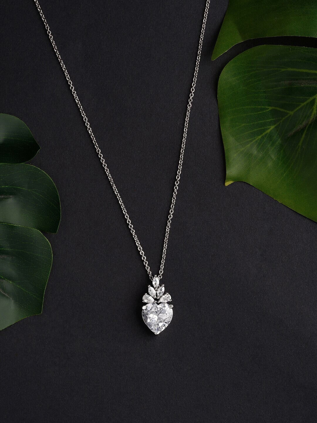 

DressBerry White Brass Silver-Plated Necklace