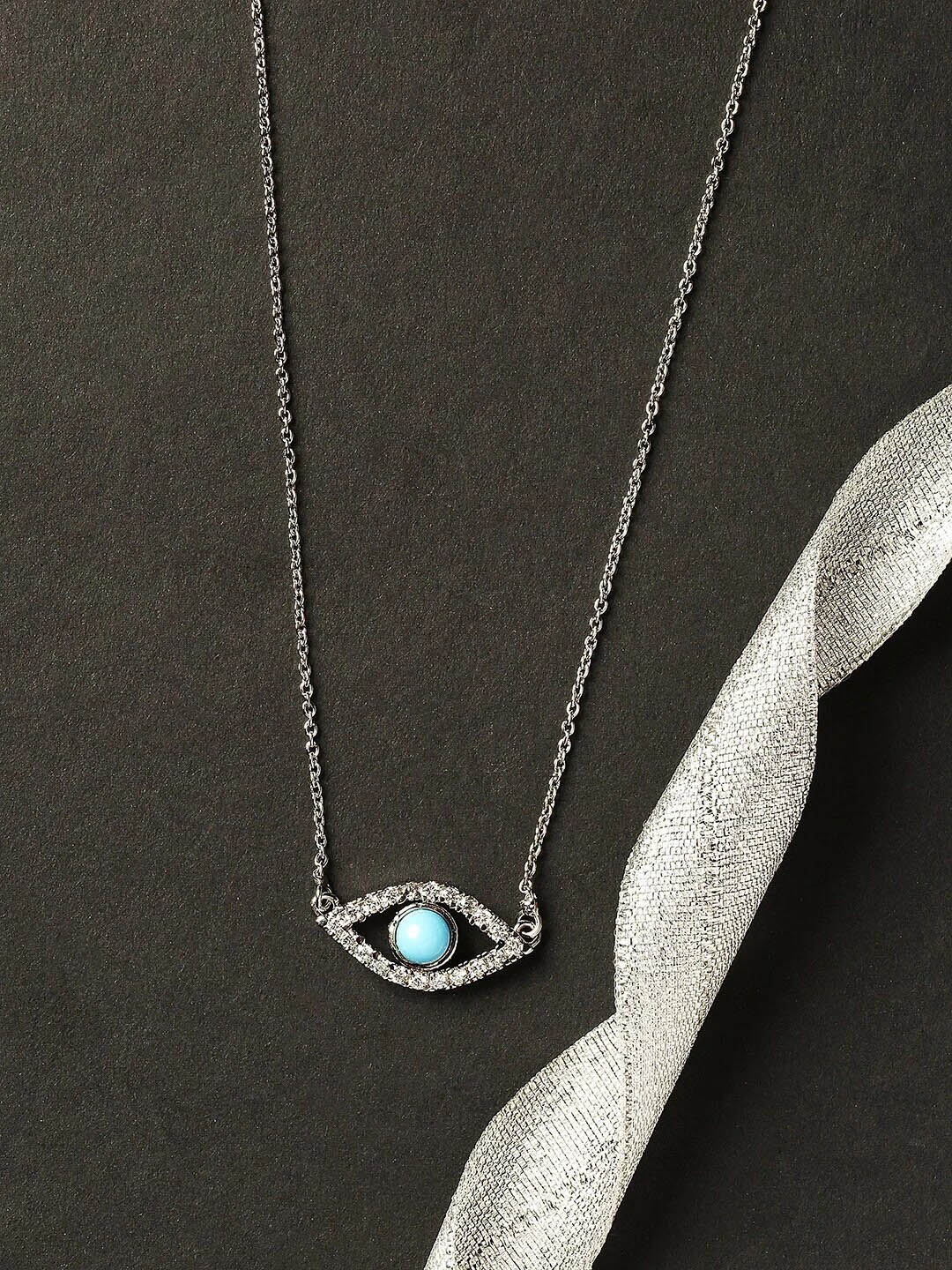 

DressBerry White Brass Silver-Plated Open Chain