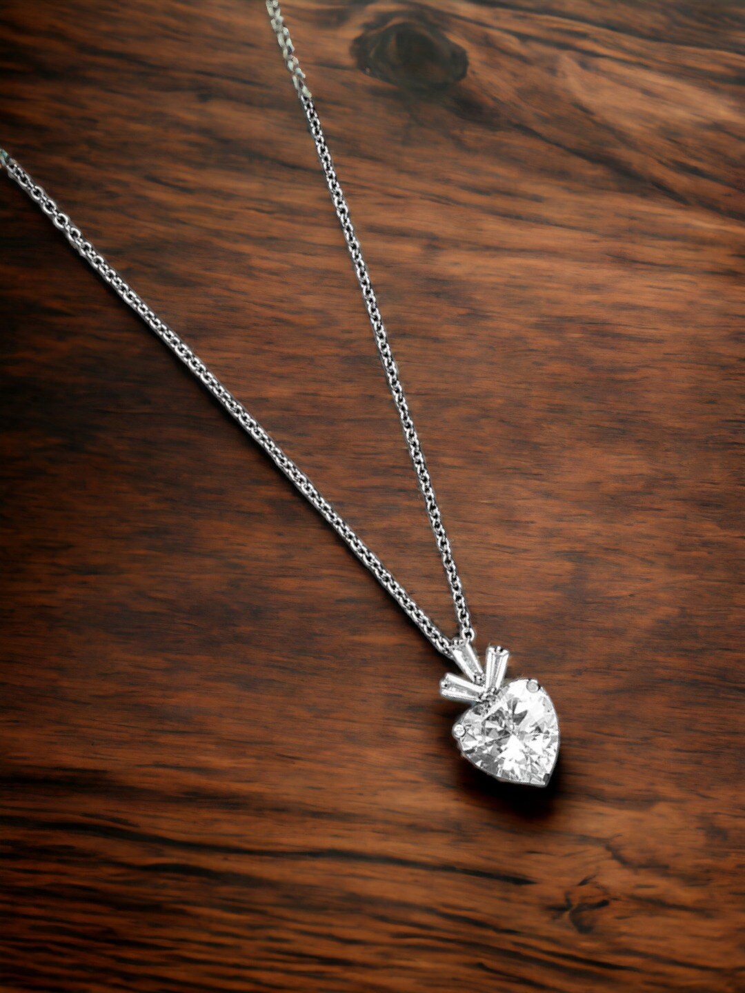 

DressBerry Silver-Toned & White Brass Silver-Plated Necklace