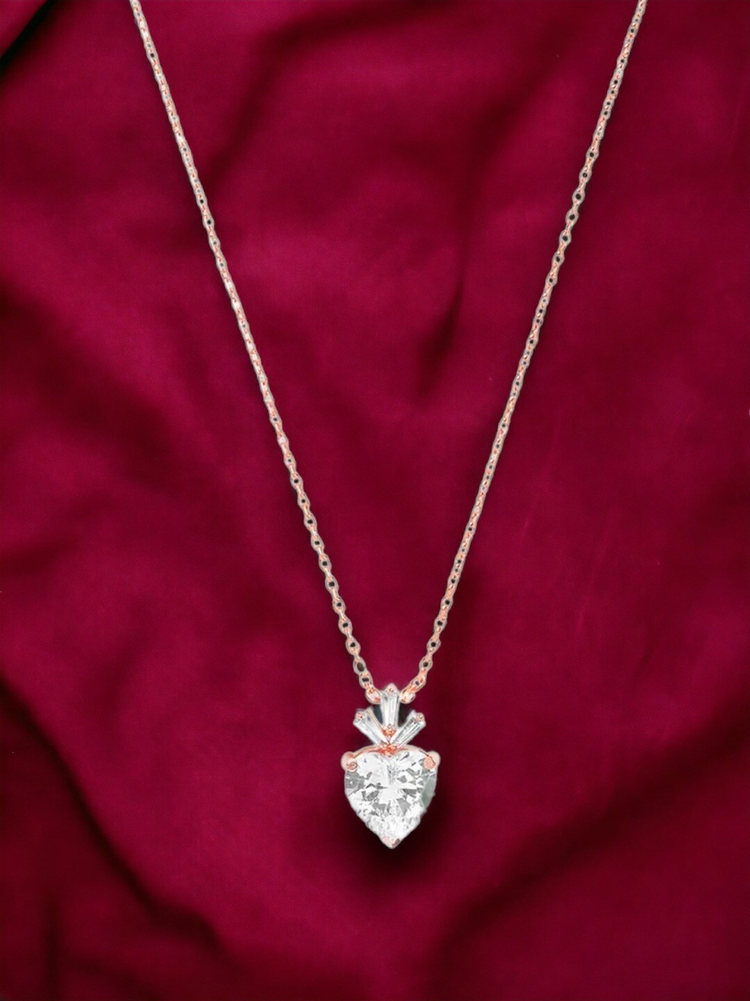 

DressBerry White Brass Rose Gold-Plated Necklace