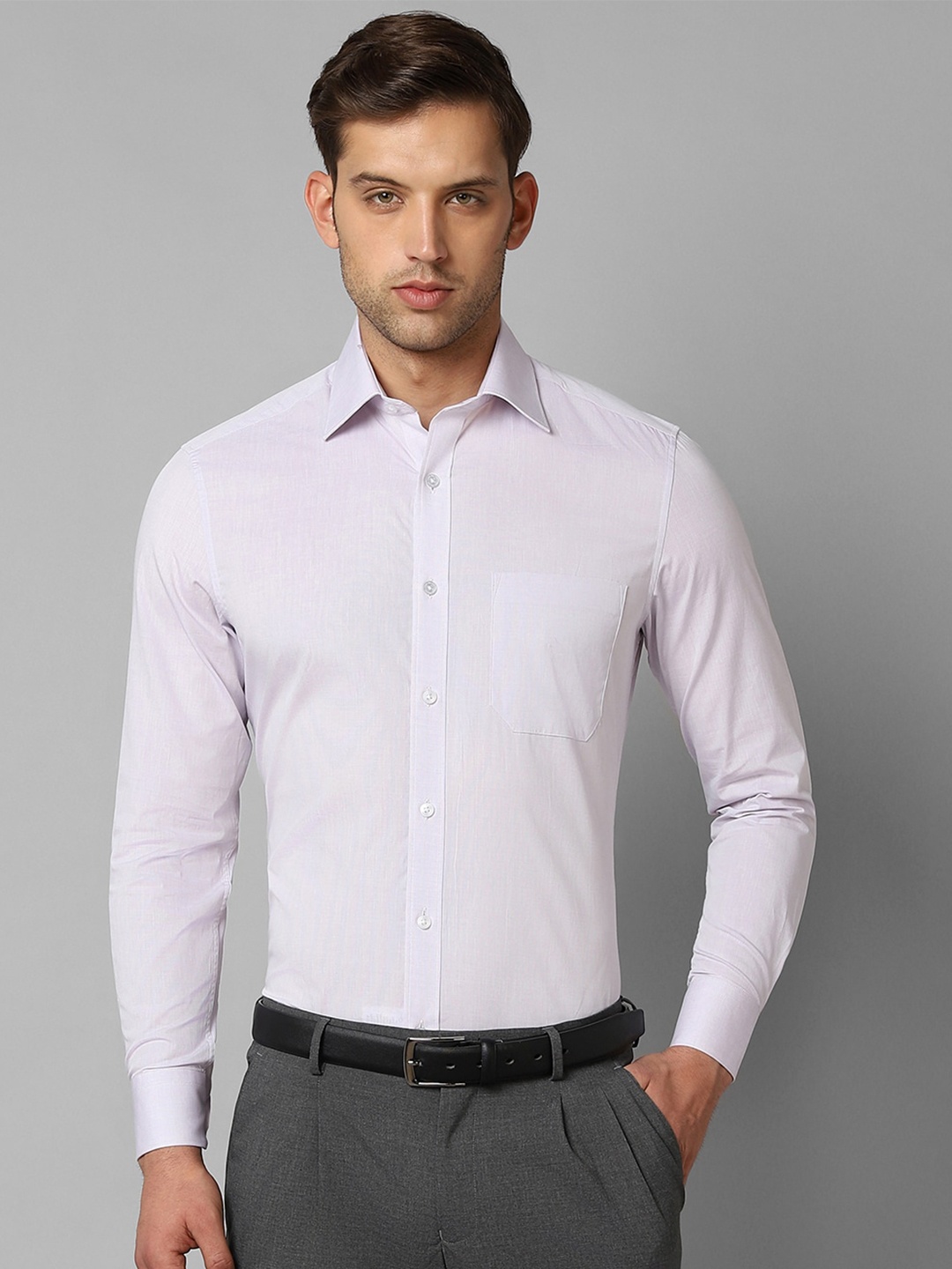 

Louis Philippe Spread Collar Casual Pure Cotton Shirt, Lavender