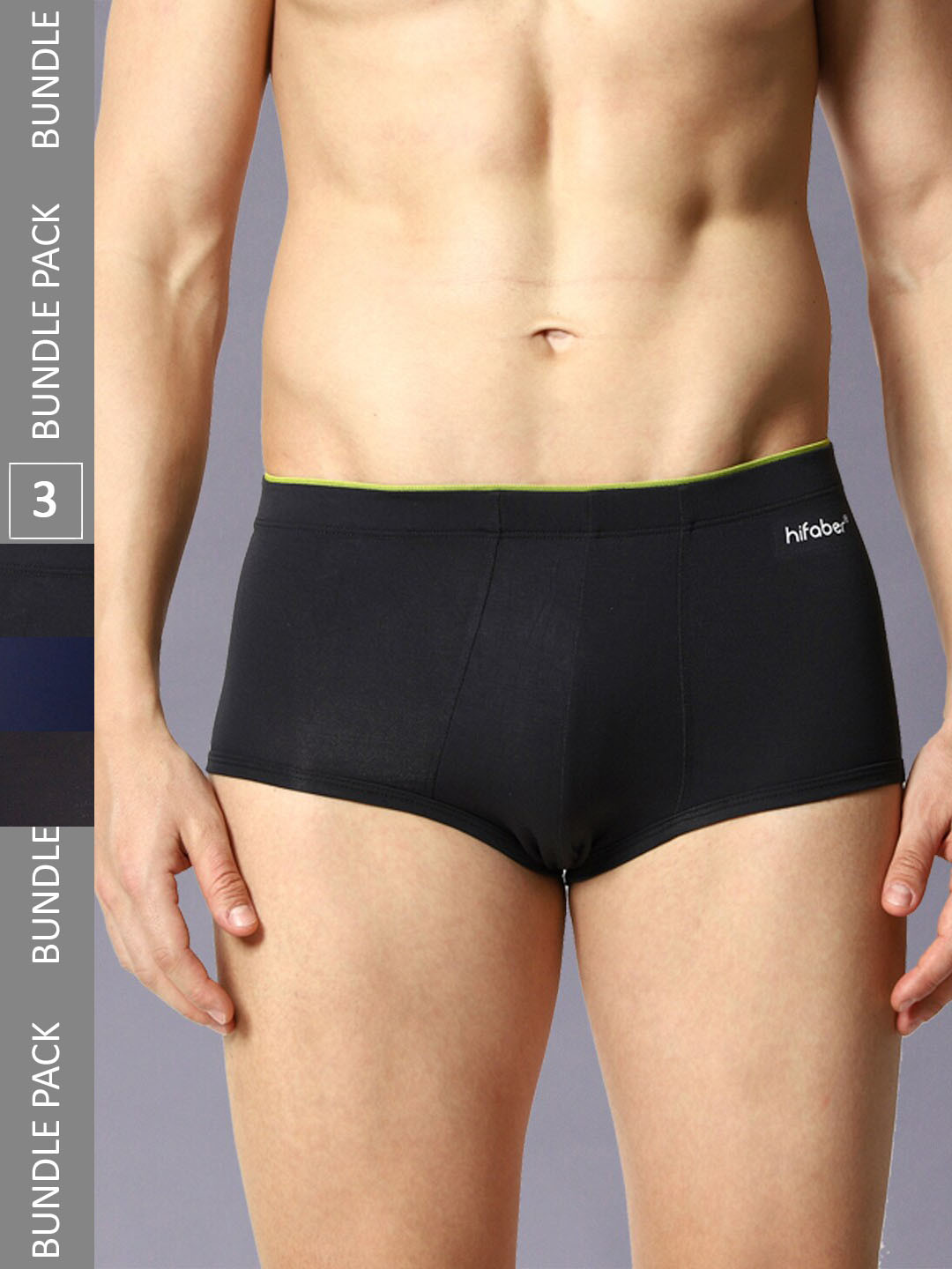 

Hifaber Men Pack Of 3 Mid-Rise Hipster Briefs H0661 + H0663 + H0664_S, Black