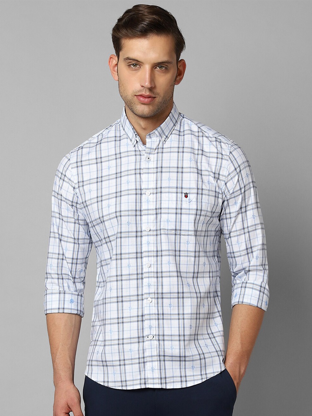 

Louis Philippe Sport Men Checked Cotton Slim Fit Opaque Casual Shirt, White