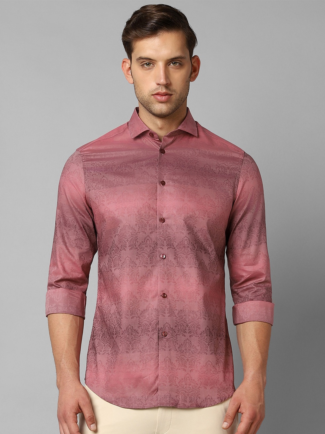 

Louis Philippe Sport Men Printed Opaque Casual Shirt, Pink