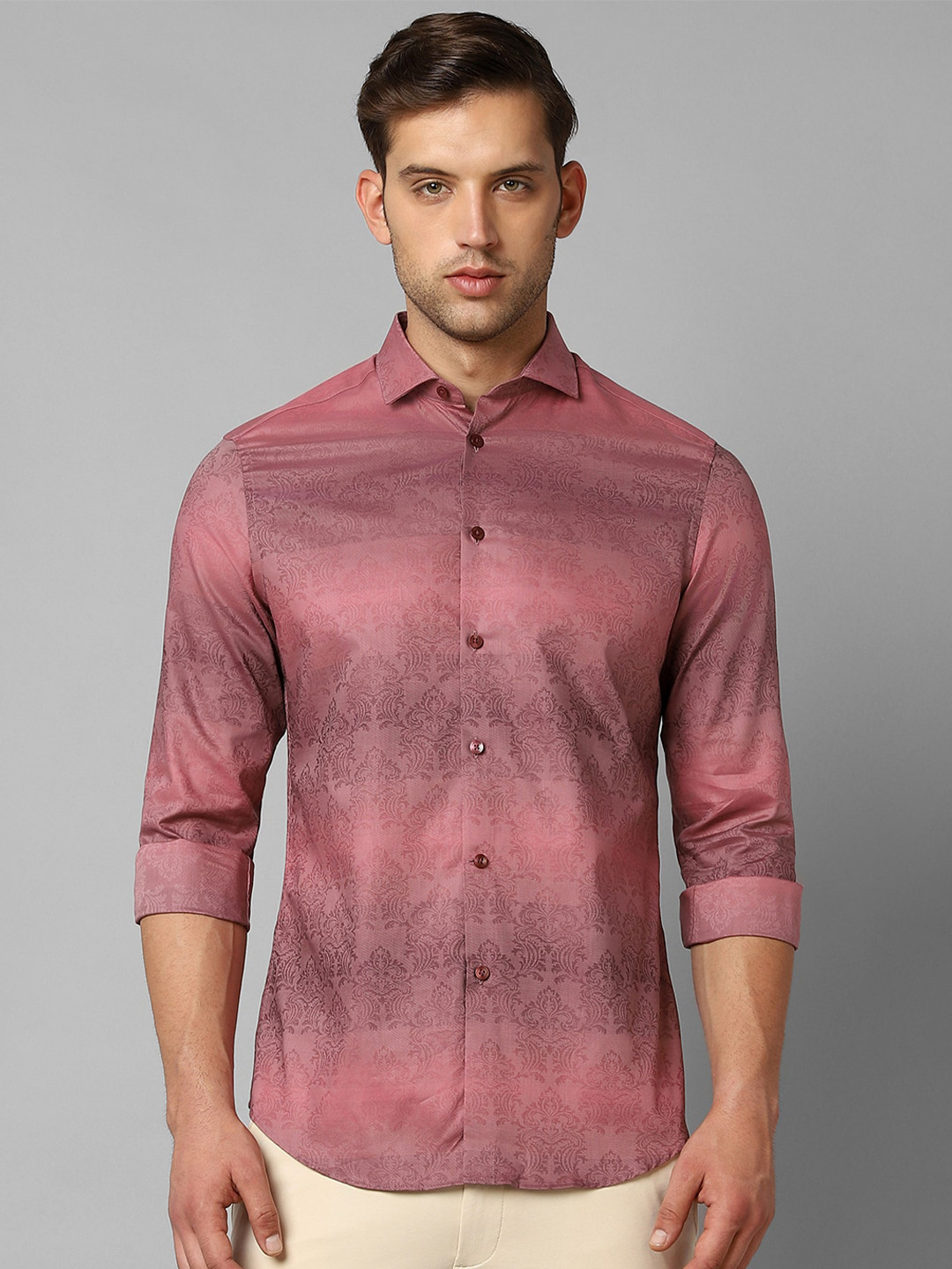 

Louis Philippe Sport Abstract Printed Pure Cotton Casual Shirt, Pink