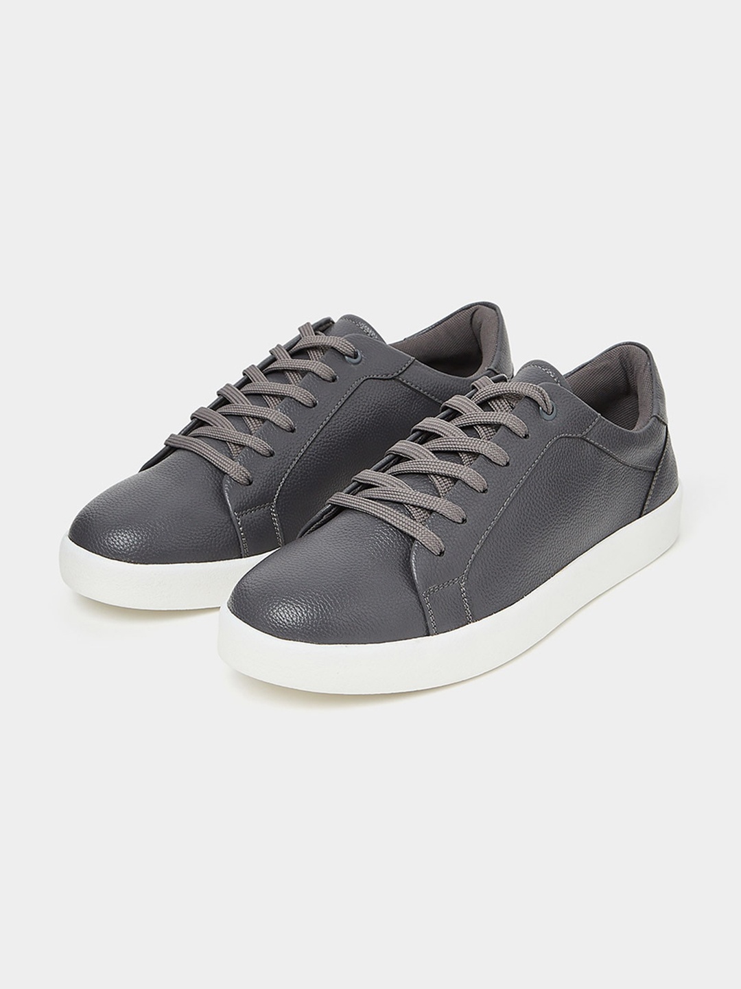 

Styli Round Toe Lace Up Casual Shoes, Grey