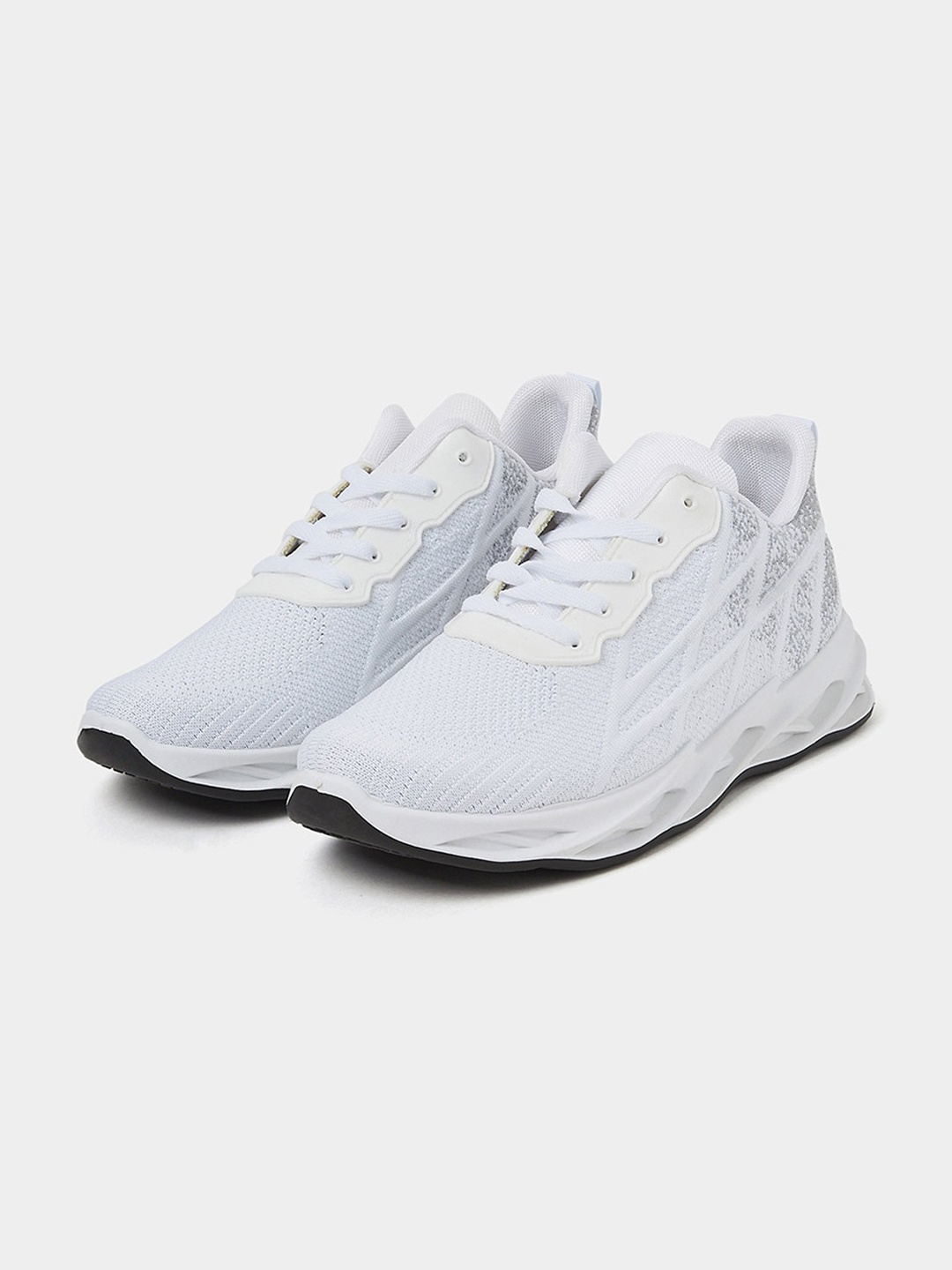 

Styli Men Woven Design Mesh Basics Sneakers, White