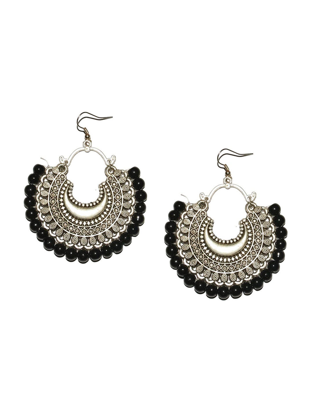 

Crunchy Fashion Silver-Plated Contemporary Drop Earrings