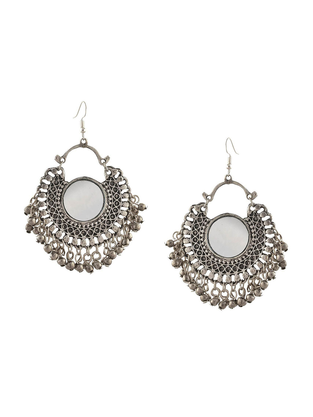 

Crunchy Fashion Silver-Plated Contemporary Drop Earrings