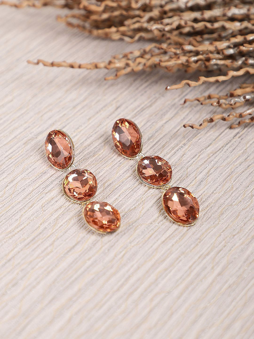 

Crunchy Fashion Gold Plated Contemporary Drop Earrings