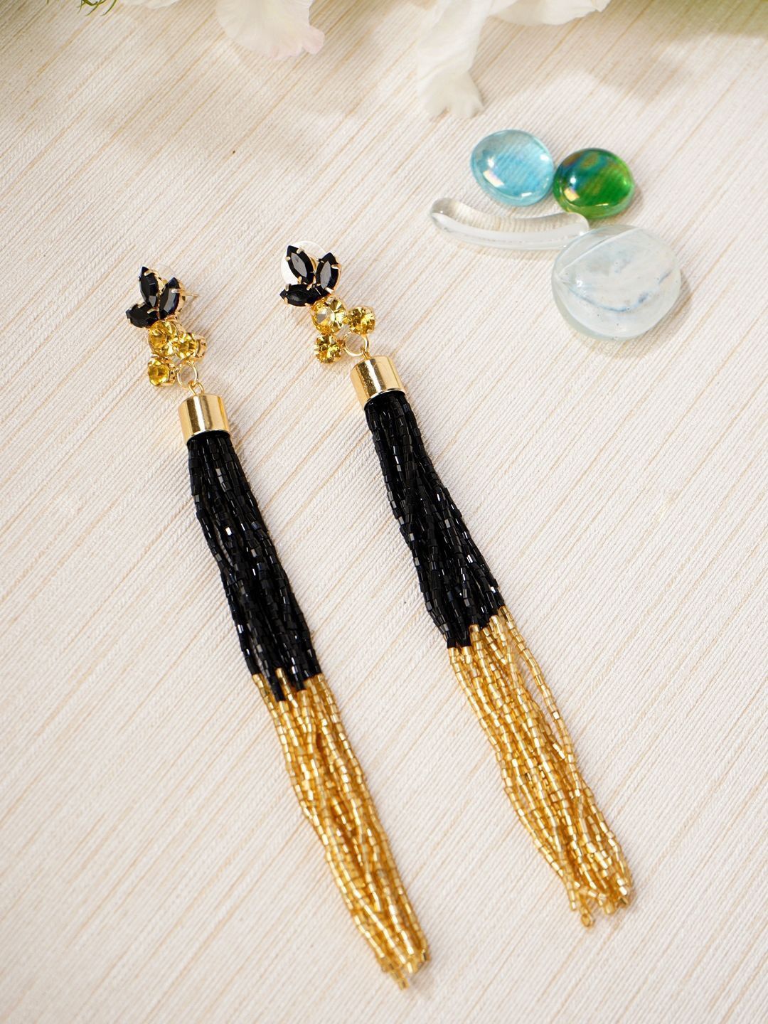 

Crunchy Fashion Gold-Plated Tassel Drop Earrings