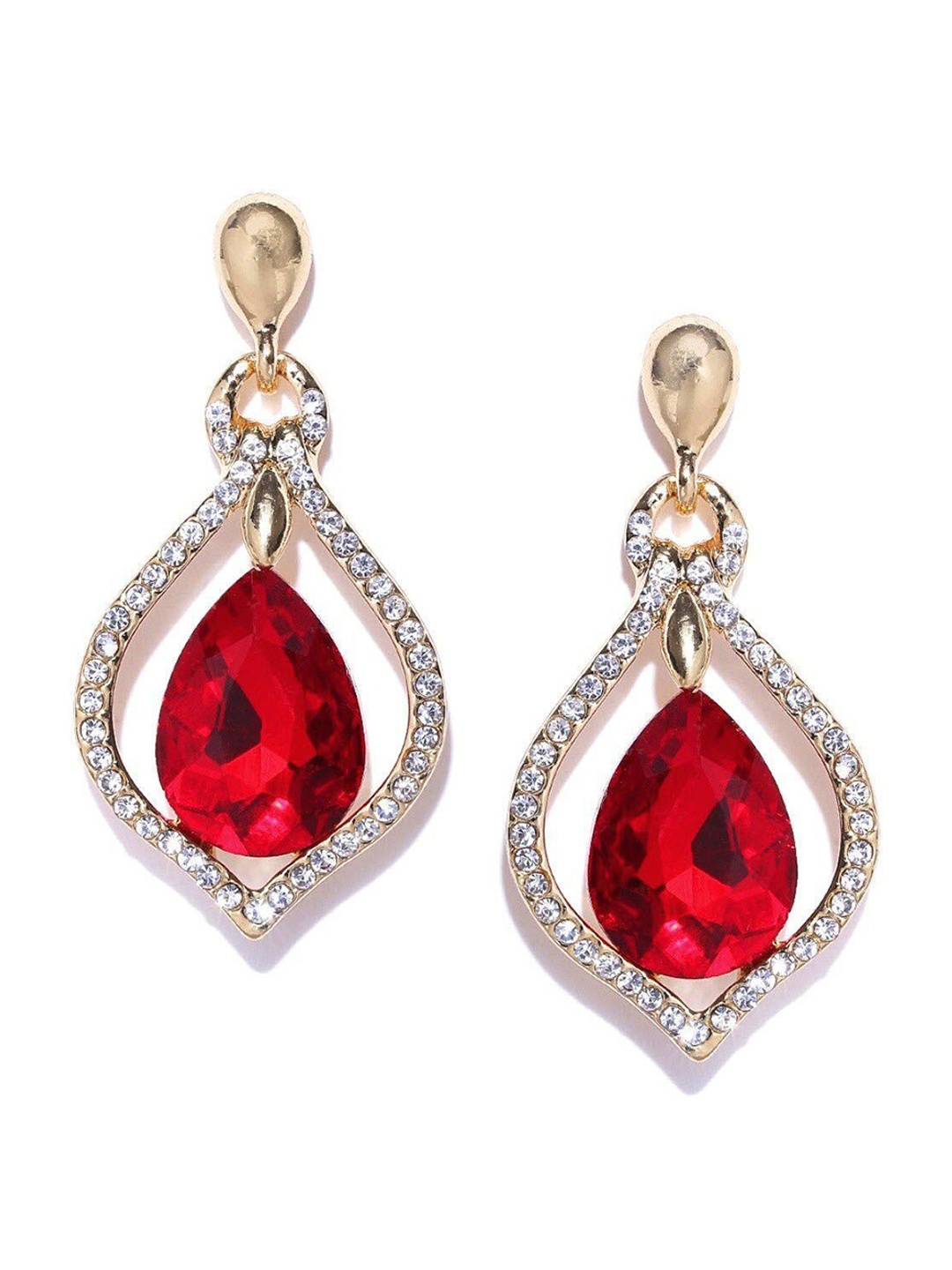 

Crunchy Fashion Gold Plated Teardrop Shape Drop Earrings