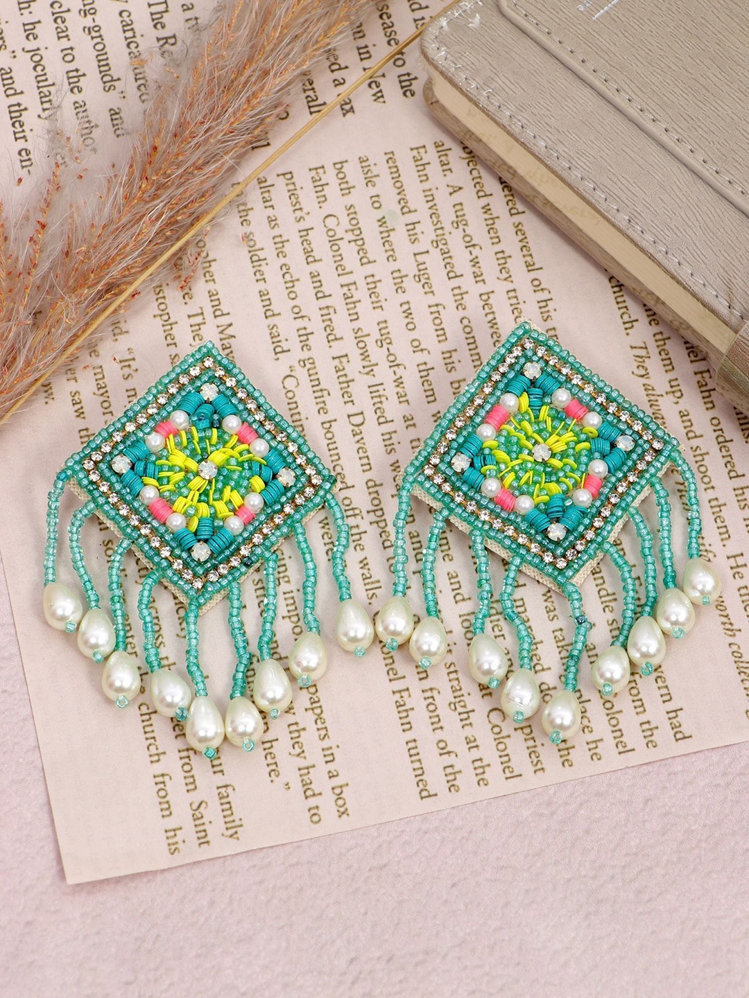 

Crunchy Fashion Geometric Dangler Drop Earrings, Blue