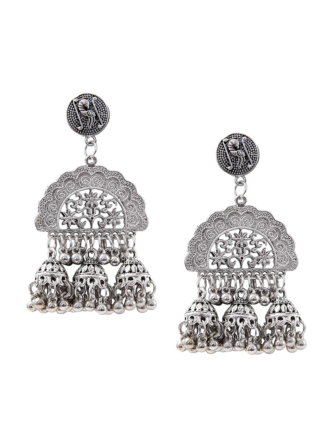 

Crunchy Fashion Silver-Plated Contemporary Jhumkas Earrings