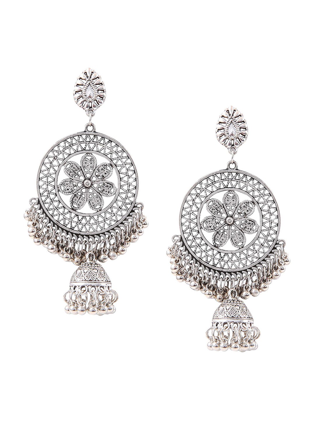 

Crunchy Fashion Silver-Plated Contemporary Drop Earrings