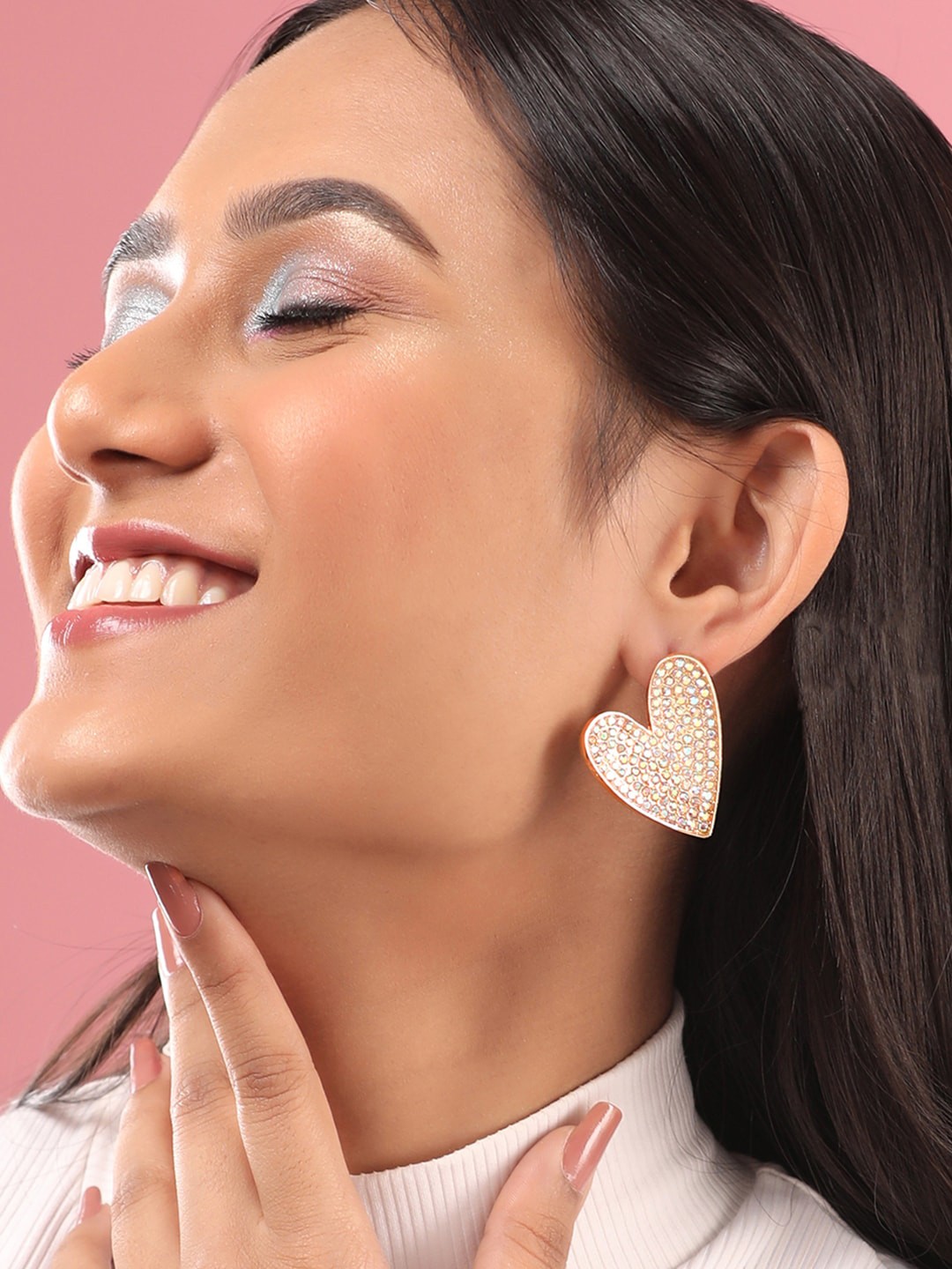 

TOKYO TALKIES X rubans FASHION ACCESSORIES Gold-Plated Heart Shaped Stud Earrings