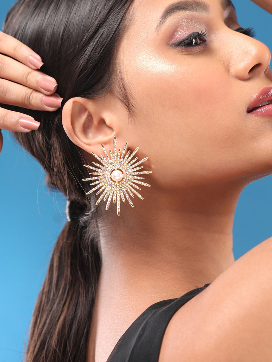 

TOKYO TALKIES X rubans FASHION ACCESSORIES Gold-Plated Circular Studs Earrings