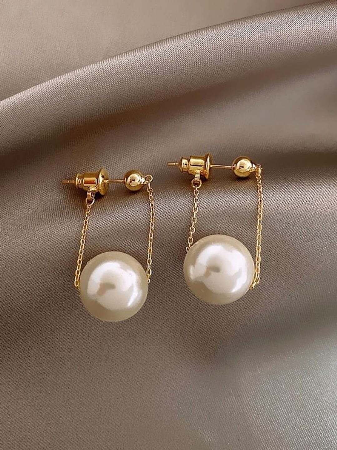 

Jewels Galaxy Gold-Plated Contemporary Beaded Drop Earrings