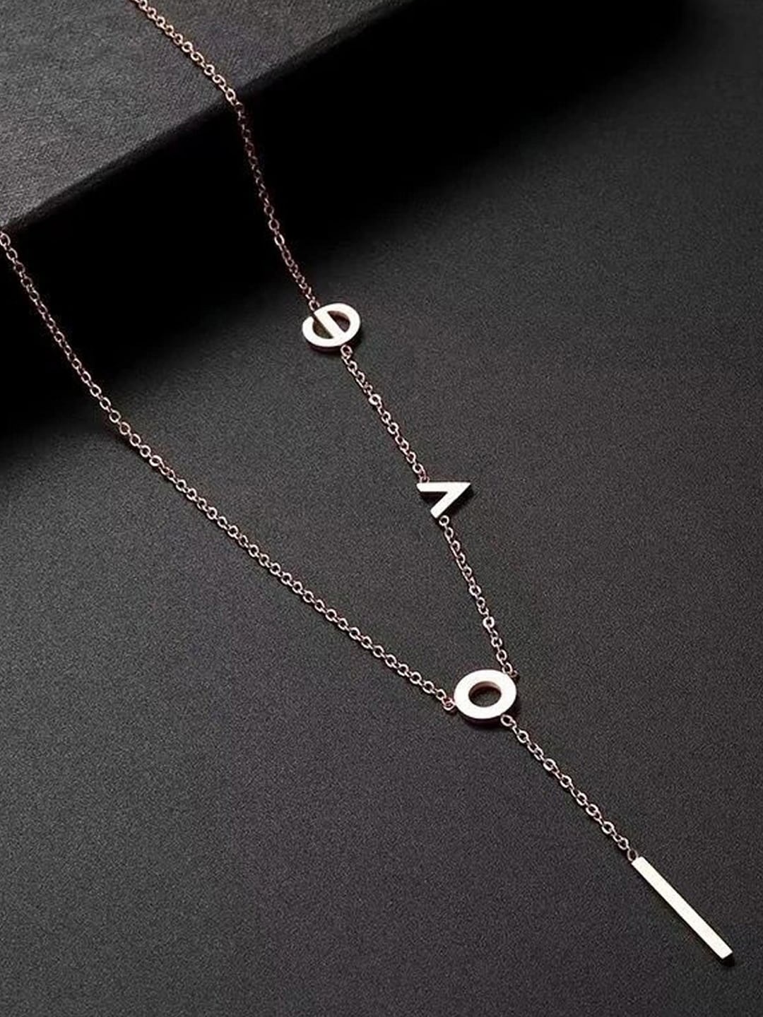 

Jewels Galaxy Silver-Plated Love Themed Pendant With Chain