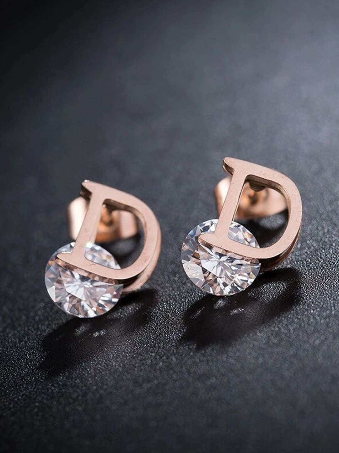 

Jewels Galaxy Rose Gold-Plated Contemporary Studs Earrings