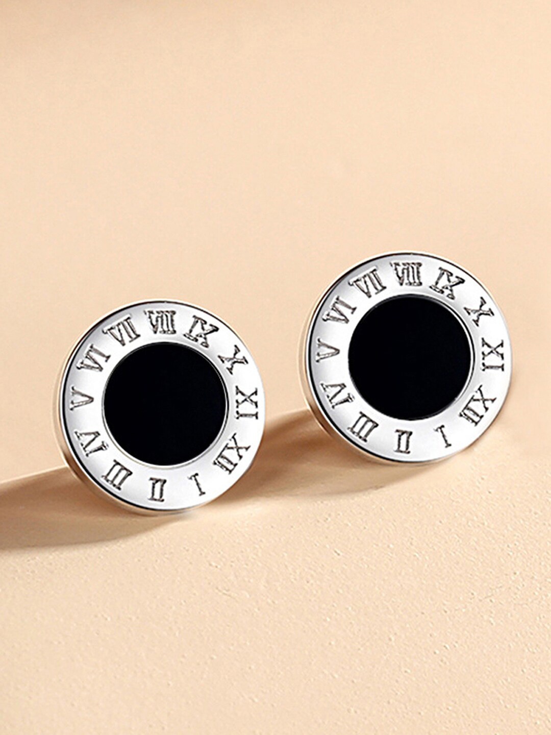 

Jewels Galaxy Silver-Plated Circular Studs Earrings