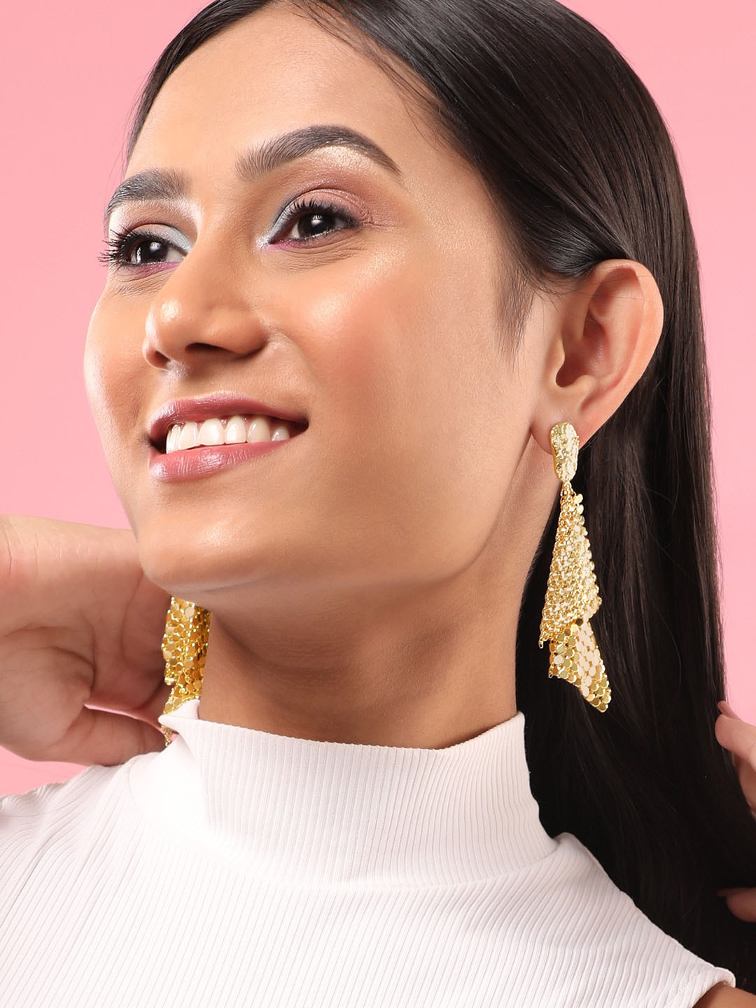 

Rubans Voguish Gold-Plated Classic Drop Earrings