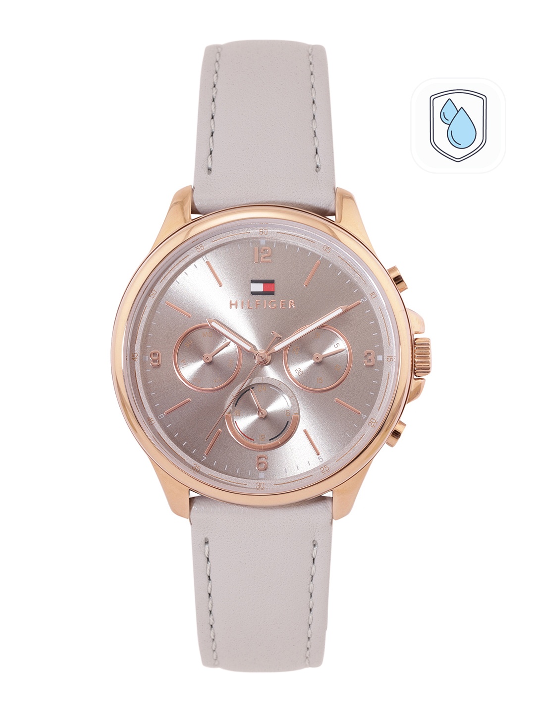 

Tommy Hilfiger Women Leather Analogue Chronograph Watch TH1782449W, Grey